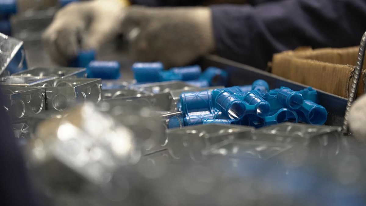 Plastic connectors close-up