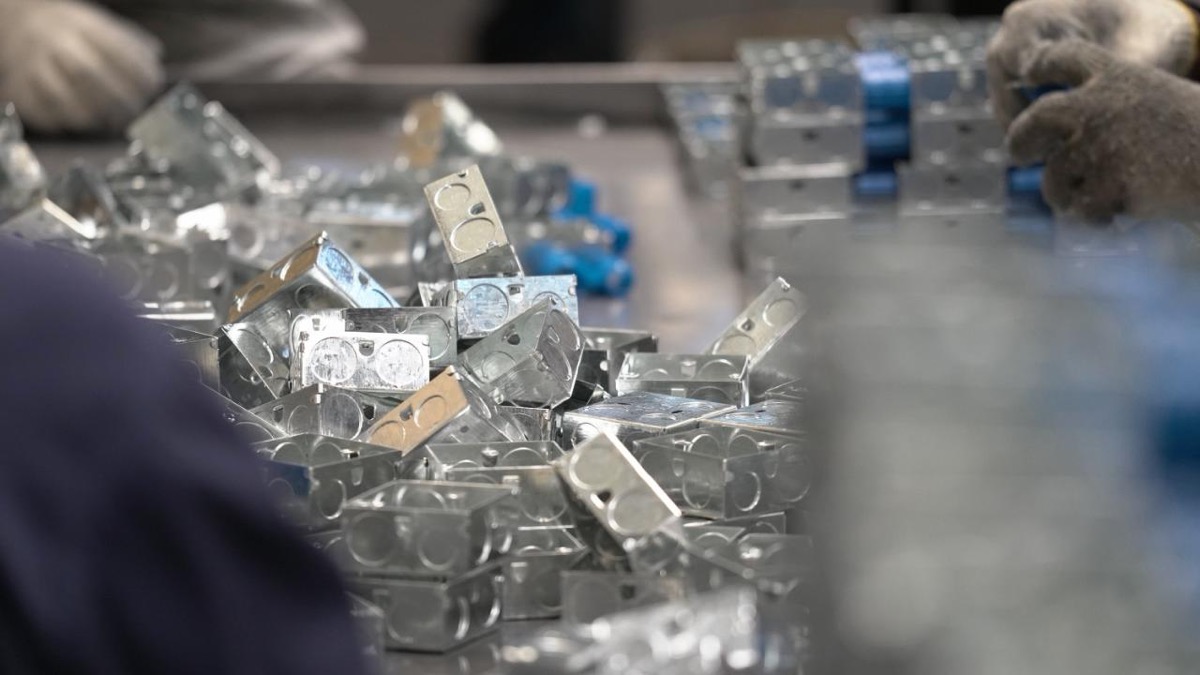Stamped parts in production