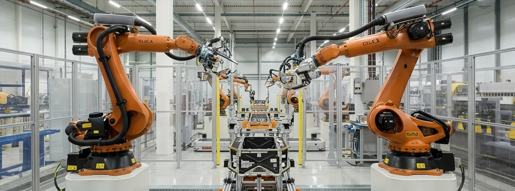 KUKA robotic cells on ALROUF's automated production line